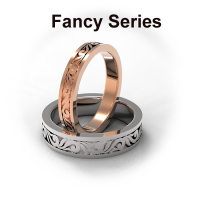 Gold And Platinum Fancy Wedding Bands Series