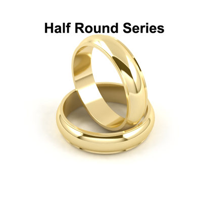Gold And Platinum Half Round Wedding Bands Series